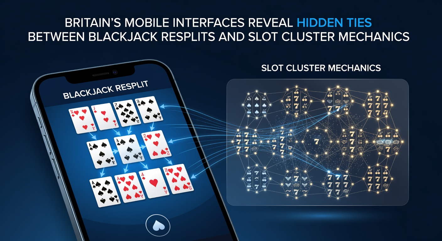 Detailed view of cluster mechanics display next to resplit decision panel in British mobile casino software