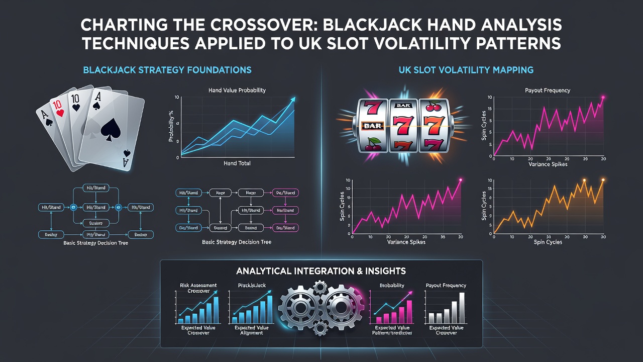 Detailed graphs comparing expected value curves from blackjack sessions with slot volatility bands across UK operator datasets
