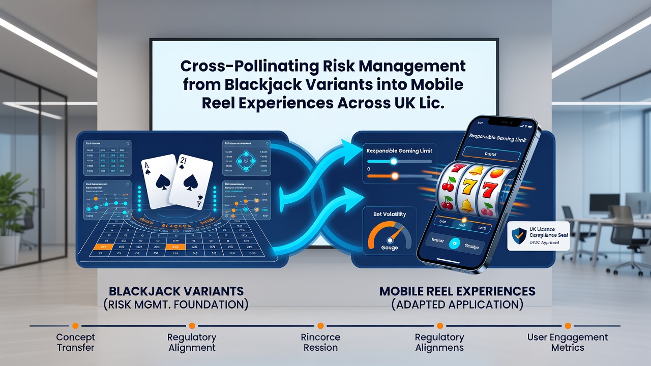Mobile reel interface displaying risk management overlays adapted from blackjack variants