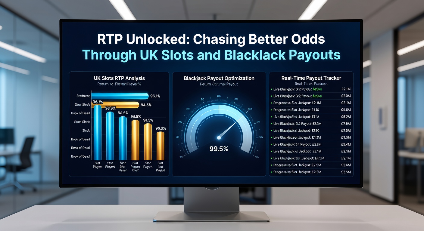 Comparative bar graph displaying RTP ranges for top UK slots versus blackjack variants, with volatility indicators overlaid